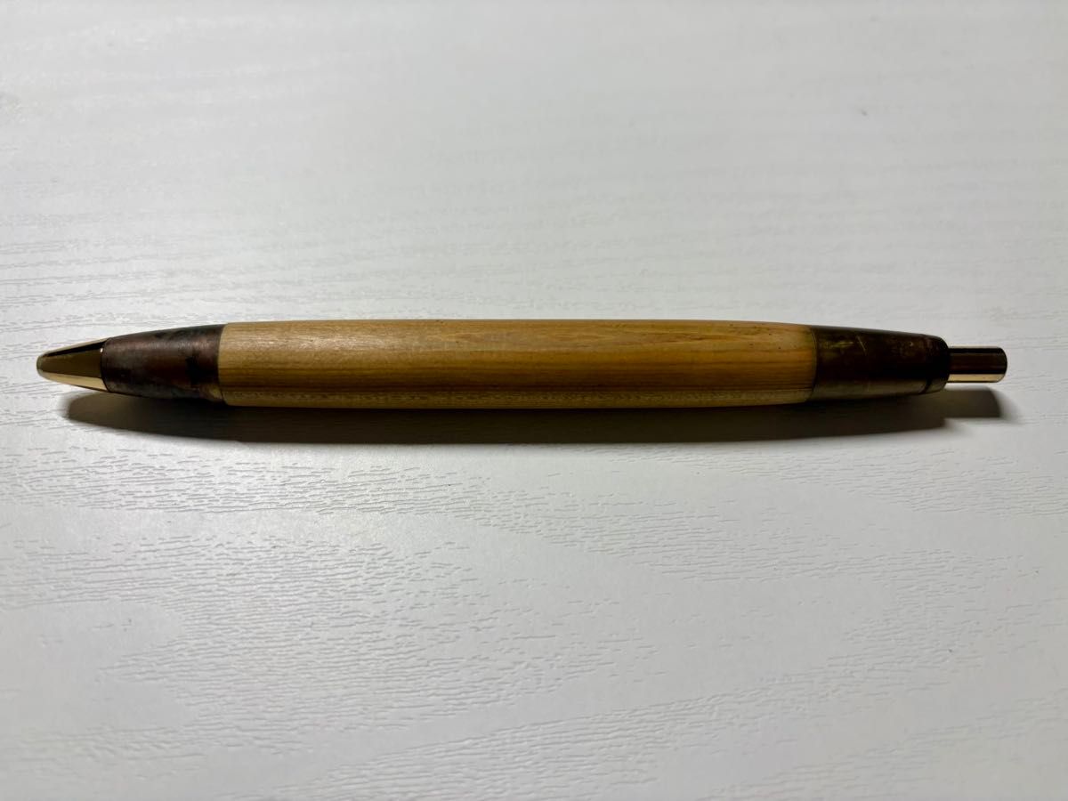 新品未使用品】野原工芸 新型 ボールペン スリム 樫 カシ シルバー