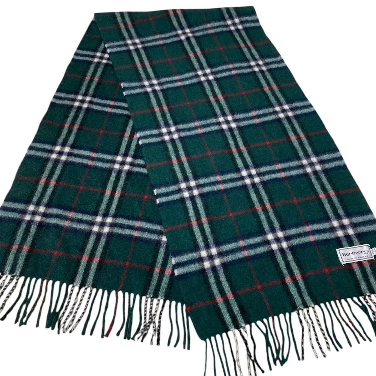 90s BURBERRY バーバリー カシミヤ マフラー グレー ノバチェック