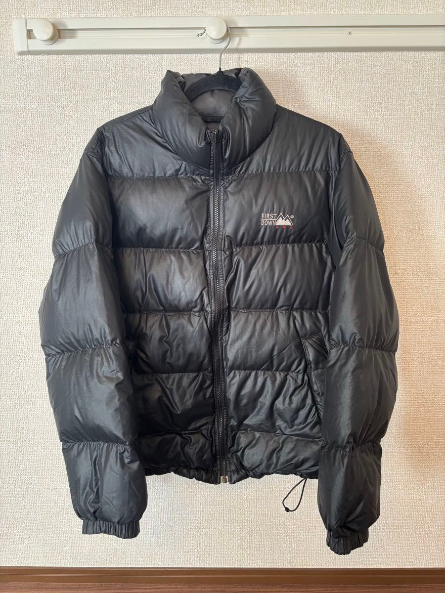 90s 古着 リーボック Reebok 刺繍ロゴ 切替 ヌプシジャケット DOWN 黒 