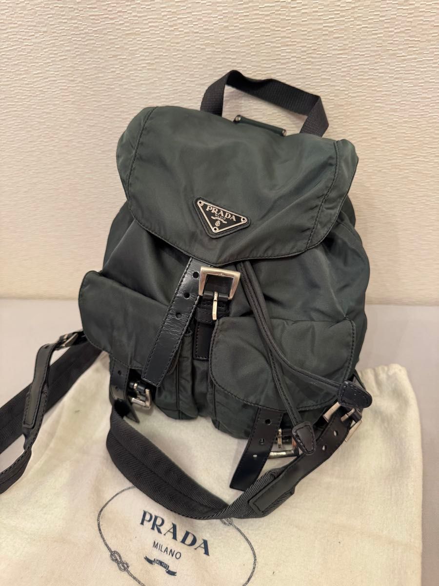 PRADA ナイロン リュック 三角ロゴ ブラック MADE IN ITALY 正規品