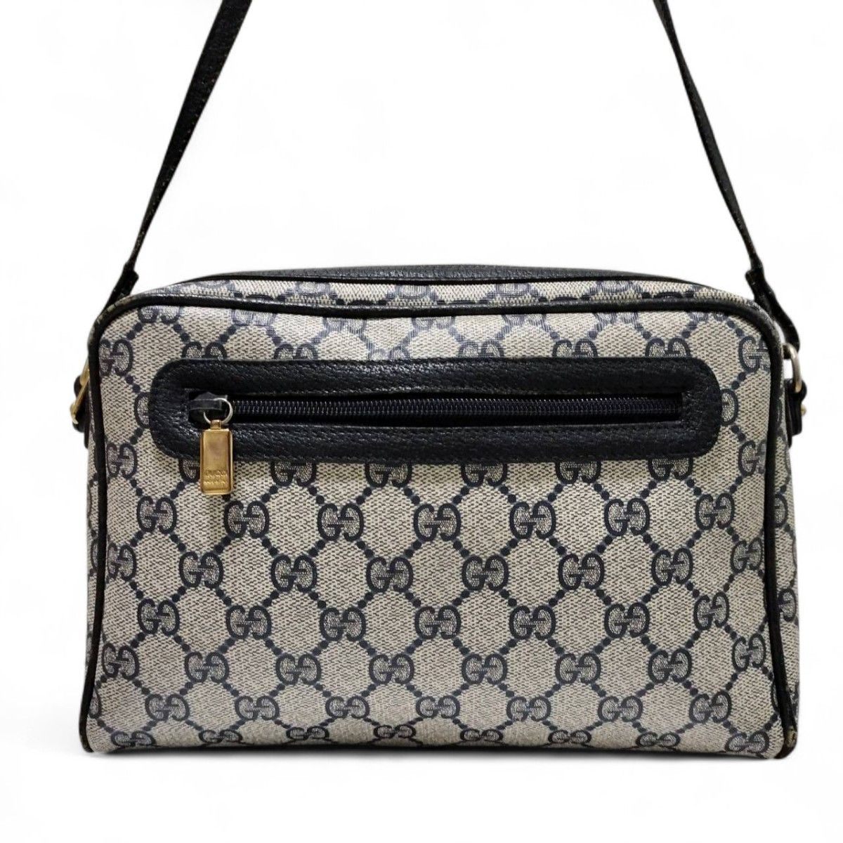 GUCCI GGスプリーム ショルダーバッグ グッチ レザー ブルー GG ロゴ