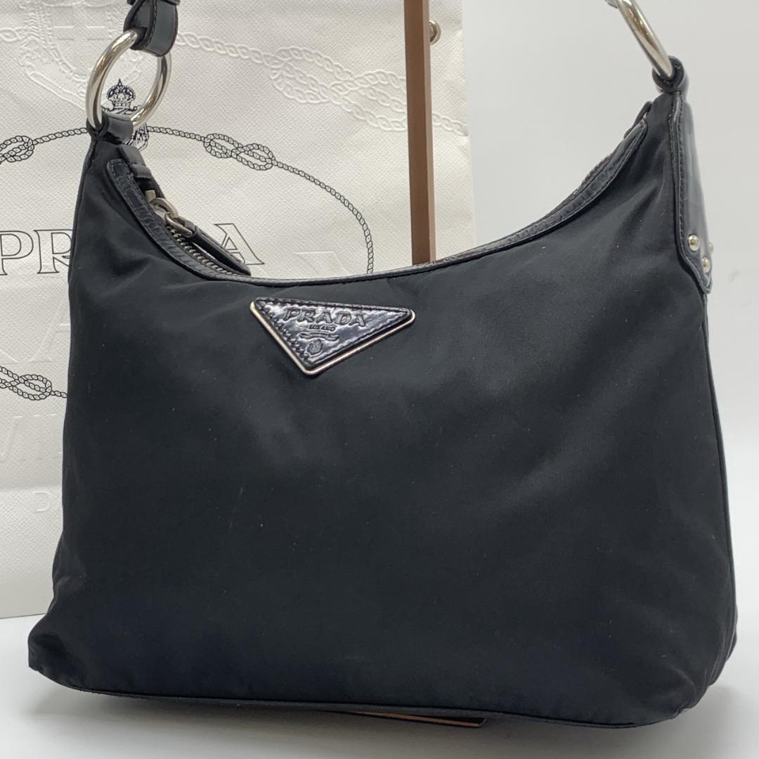 PRADA プラダ ヴィッテロダイノ ショルダーバッグ ホーボー ブラック 