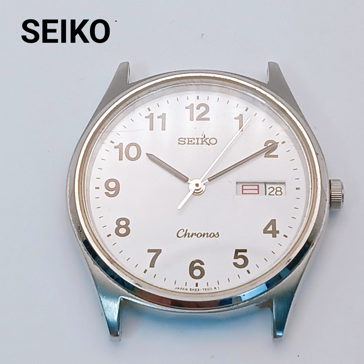 セイコー QZ クロノス シルバー文字盤 Chronos メンズ 腕時計 SEIKO 
