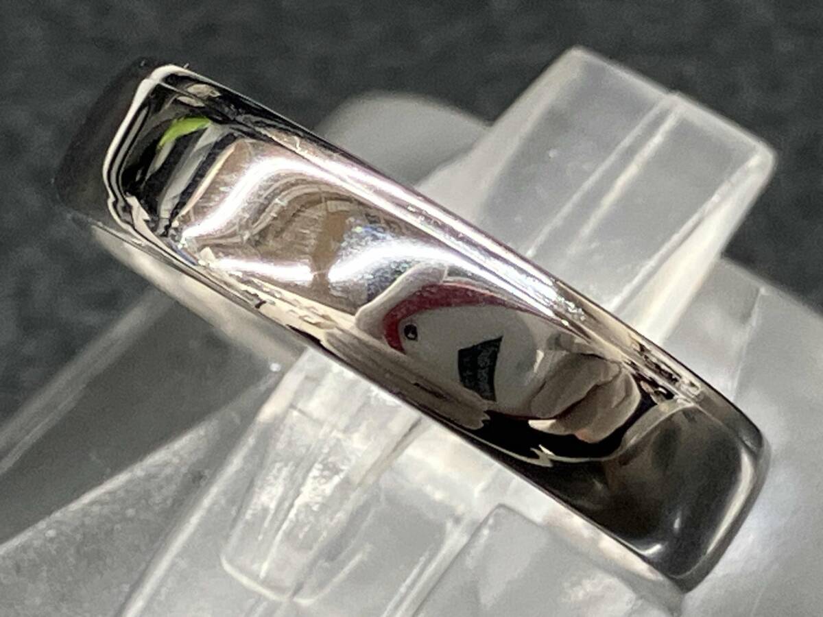 Pt900＞黒蝶真珠 11.5mm リング D0.15ct 5.3g 18号 ブラックパール 黒