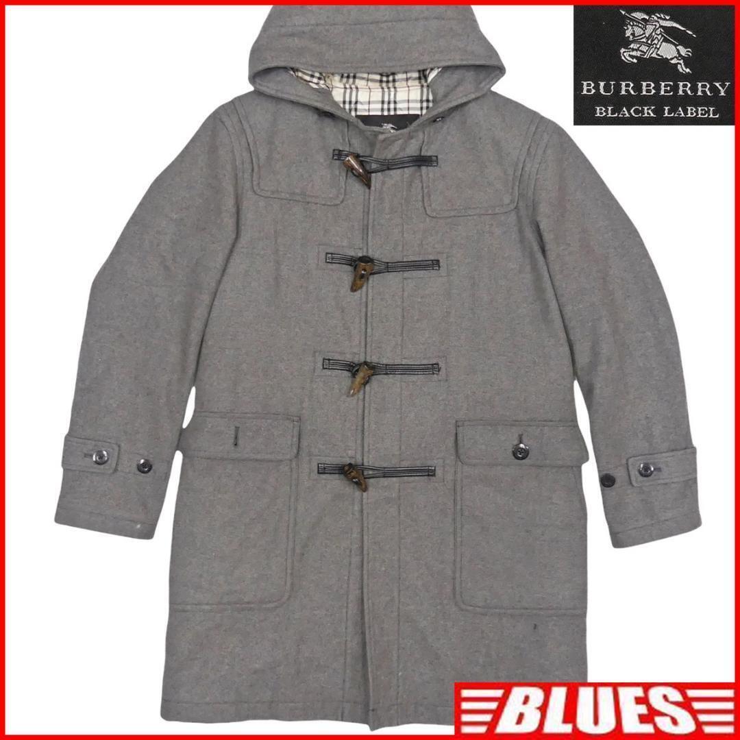 ダッフルコート BURBERRY ノバチェック フード キャメル ウール メンズ