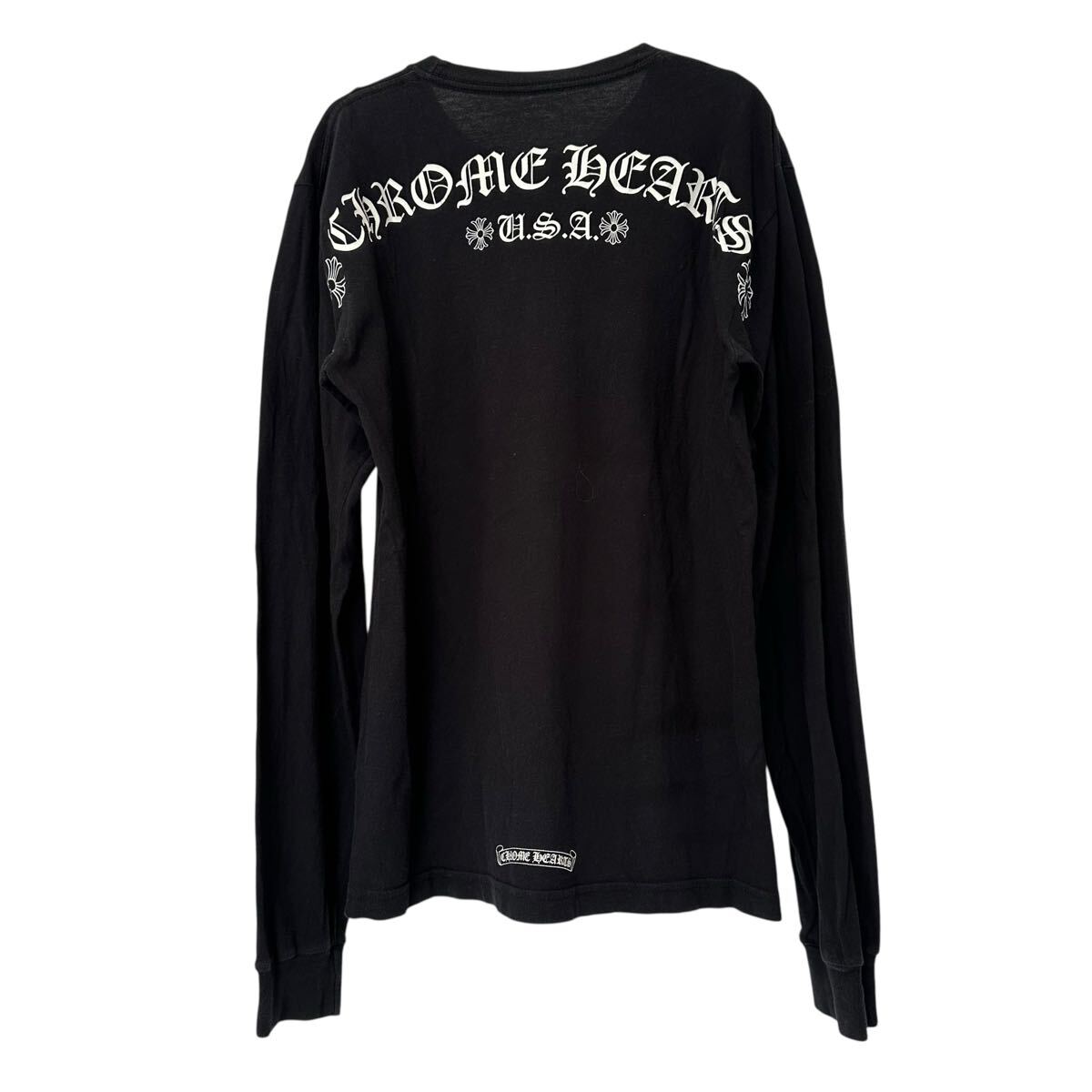 クロムハーツ バック アーチロゴ カットソー Tシャツ ロンT 長袖 M 黒