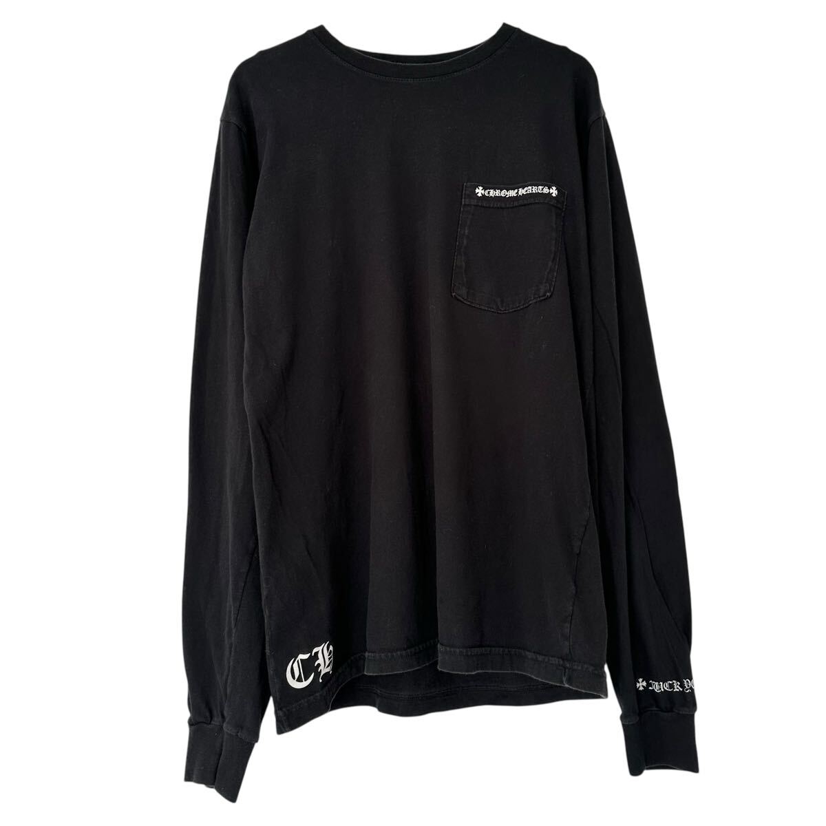 クロムハーツ バック アーチロゴ カットソー Tシャツ ロンT 長袖 M 黒