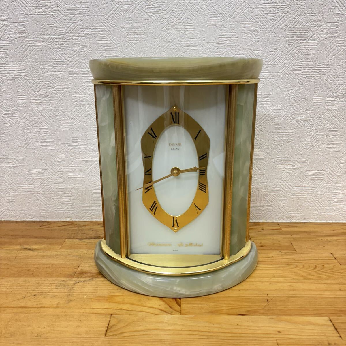 超激レア SEIKO 置時計 デコール AZ826G オニキス 大理石 高級時計