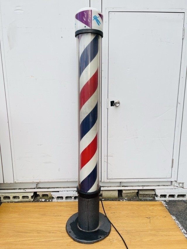 動作品　昭和レトロ　床屋　サインポール　回転灯　ヴィンテージ　オブジェ 動作品 昭和レトロ 床屋 サインポール 回転灯 ヴィンテージ オブジェ