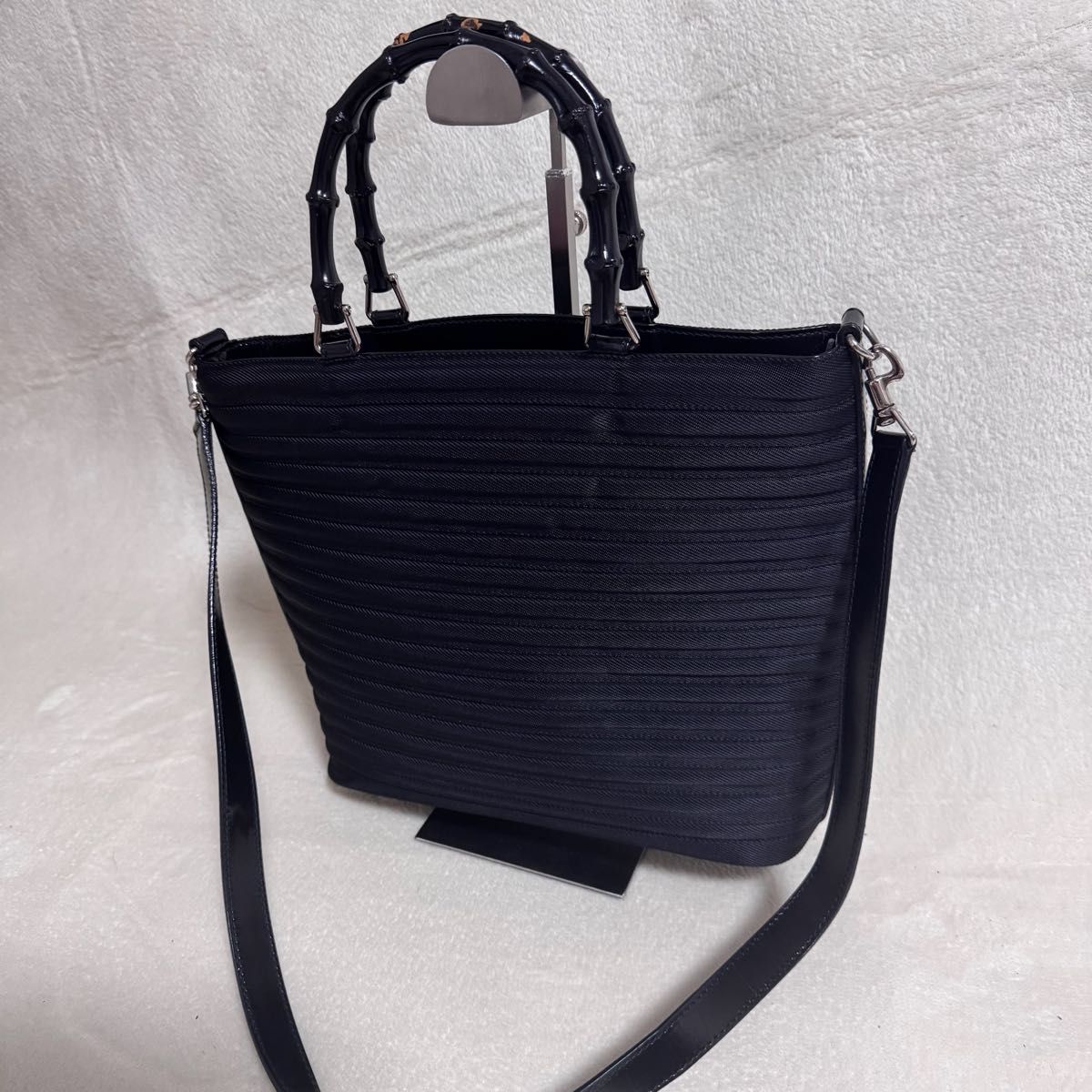 GUCCI バンブー ナイロン ハンドバッグ 2way ショルダーバッグ グッチ 