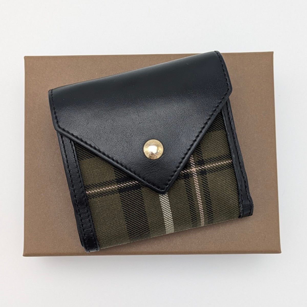 未使用級 BURBERRY バーバリー ノバチェック キャンバス レザー レッド