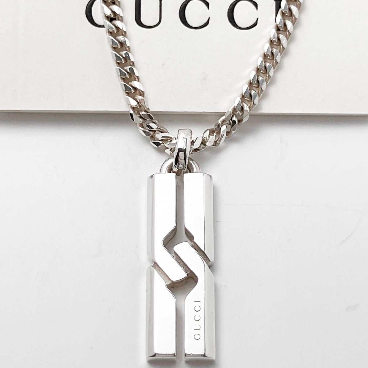 極美品 グッチ GUCCI 925 ネックレス シルバー メンズ Y715