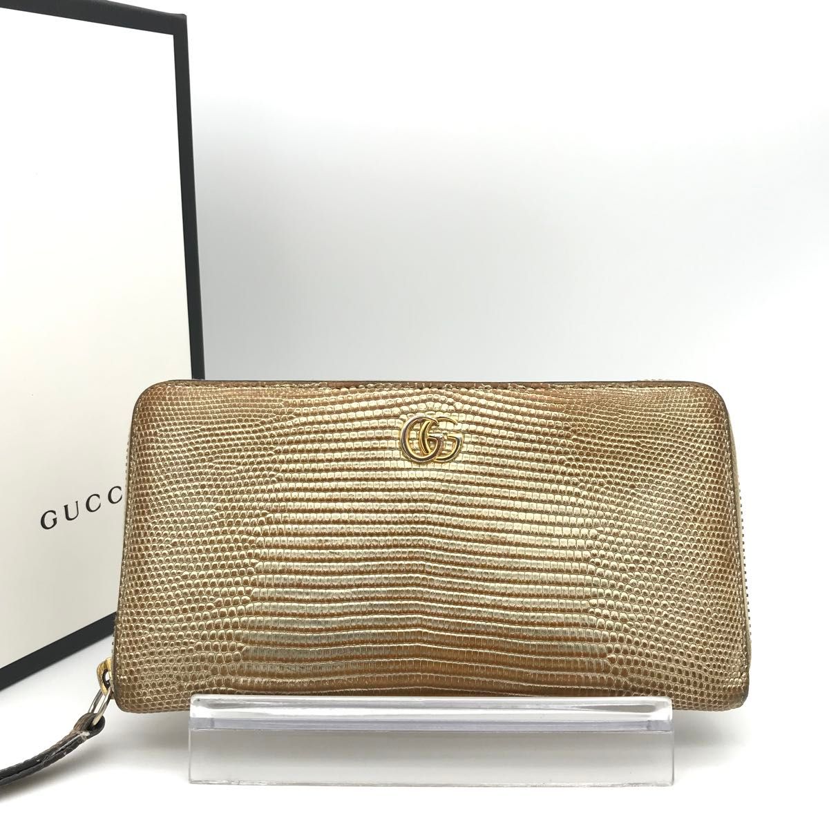 ☆グッチ☆ GUCCI 長財布 GGマーモント リザード ラウンドジップ