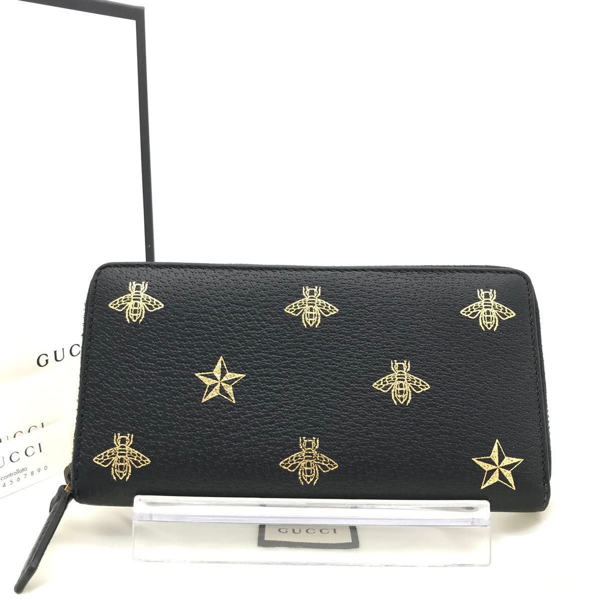 希少 グッチ GUCCI 財布 長財布 アニマリエ 刺繍 蜂 ラウンド 