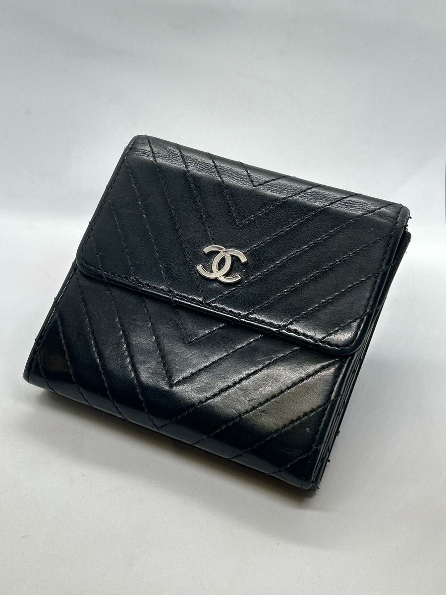 美品】ICチップ内蔵 MIU MIU ミュウミュウ 三つ折り財布 ブルー系