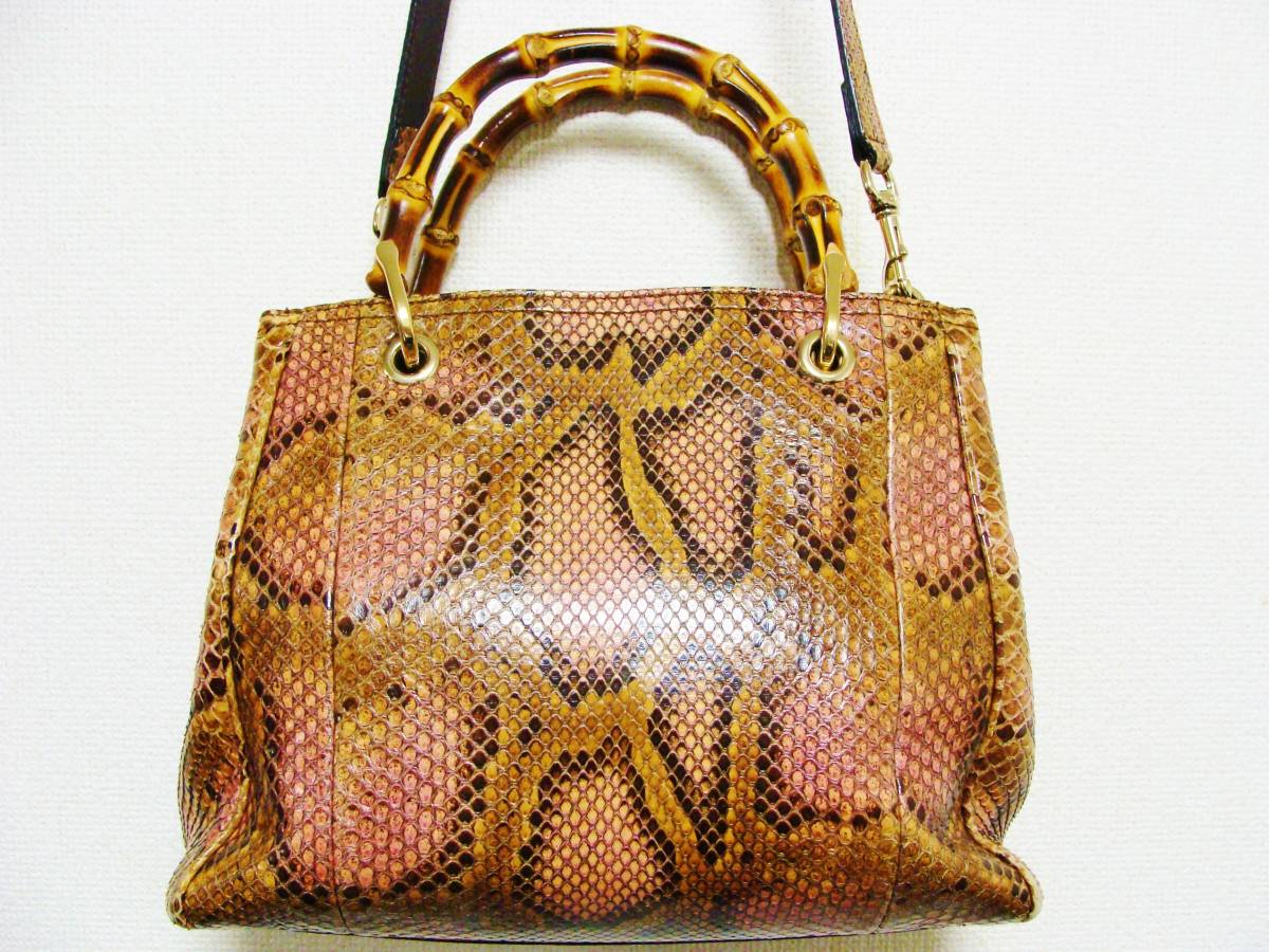 GUCCI バンブー ナイロン ハンドバッグ 2way ショルダーバッグ グッチ 