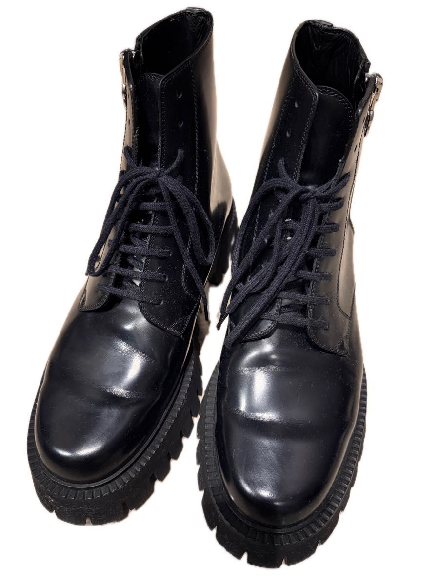 極美品 VERSACE レザー ハイカット スニーカー 41 26cm程 黒 | Shop at 