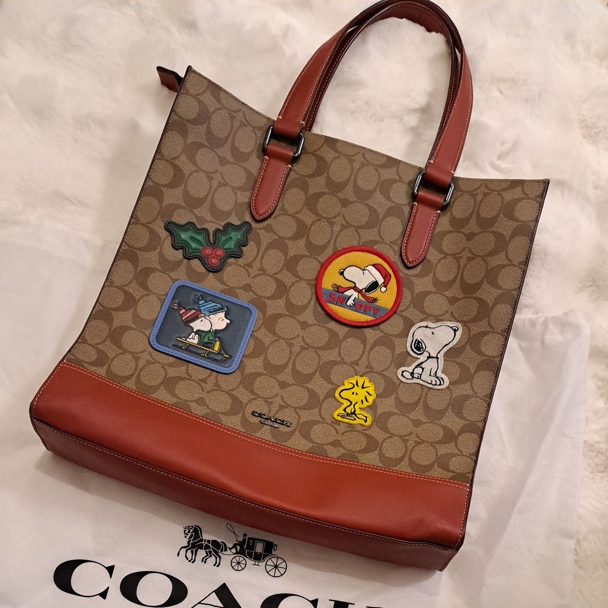 コーチ COACH カーゴ トート スヌーピー コラボ ブラック 黒 トート