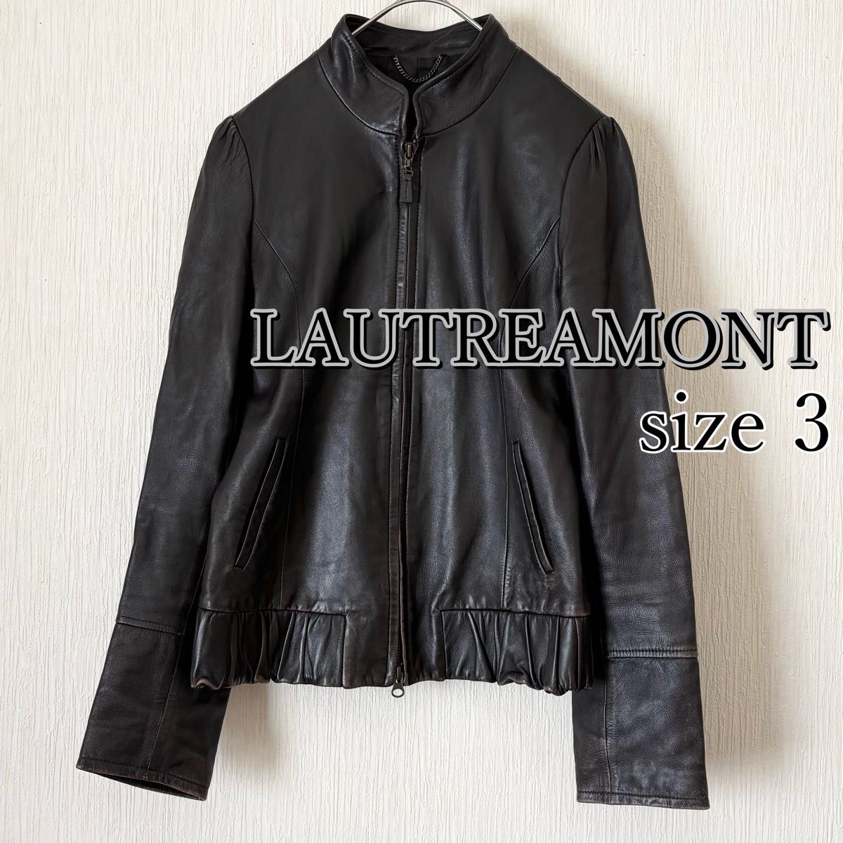 美品 ヘルムートラング ペーパーレザー 変形ライダース ジャケット 黒 Pサイズ 希少 美品 名作 ◎ HELMUT LANG ヘルムートラング ペーパーレザー 変形