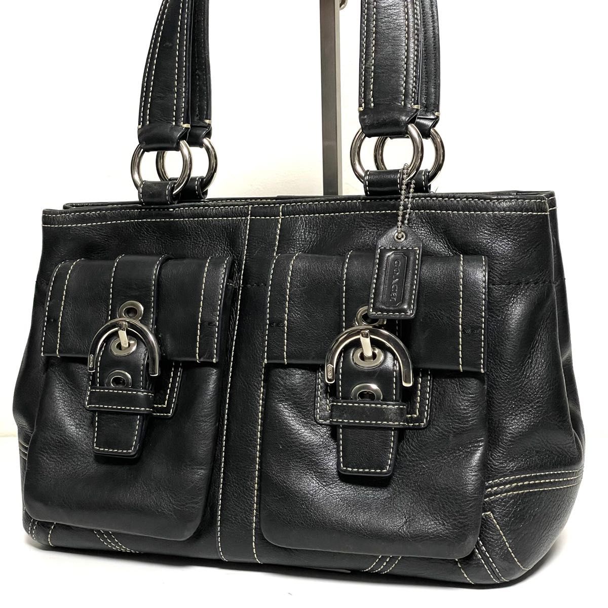 ☆極美品☆COACH コーチ ショルダーバッグ オールレザー 黒 13169 