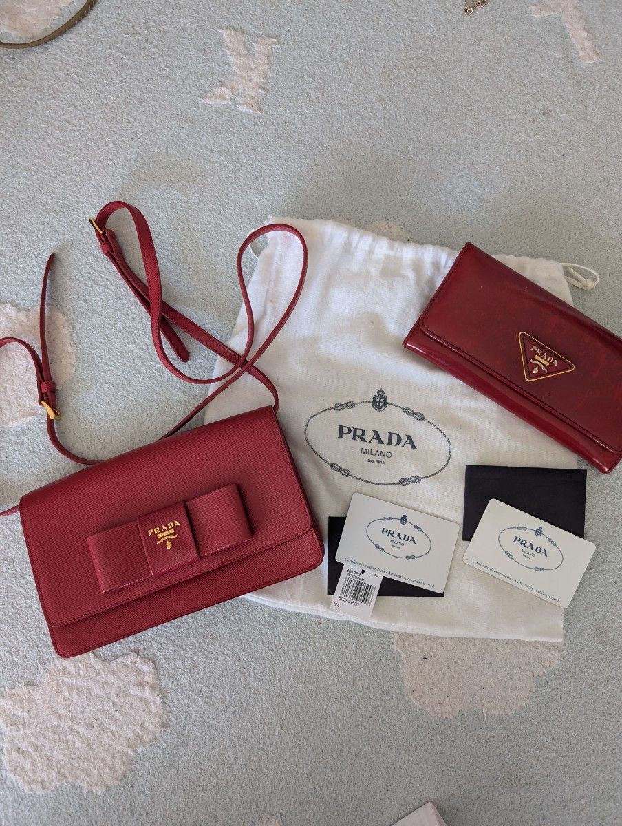 PRADA ショルダーバッグ チェーンショルダー サフィアーノレザー 