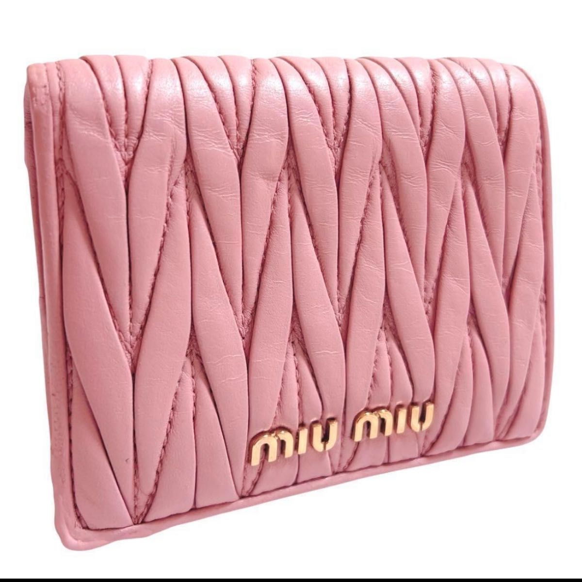 新品同様】miumiu ミニ 財布 リボン クリスタル マドラス フィオッコ