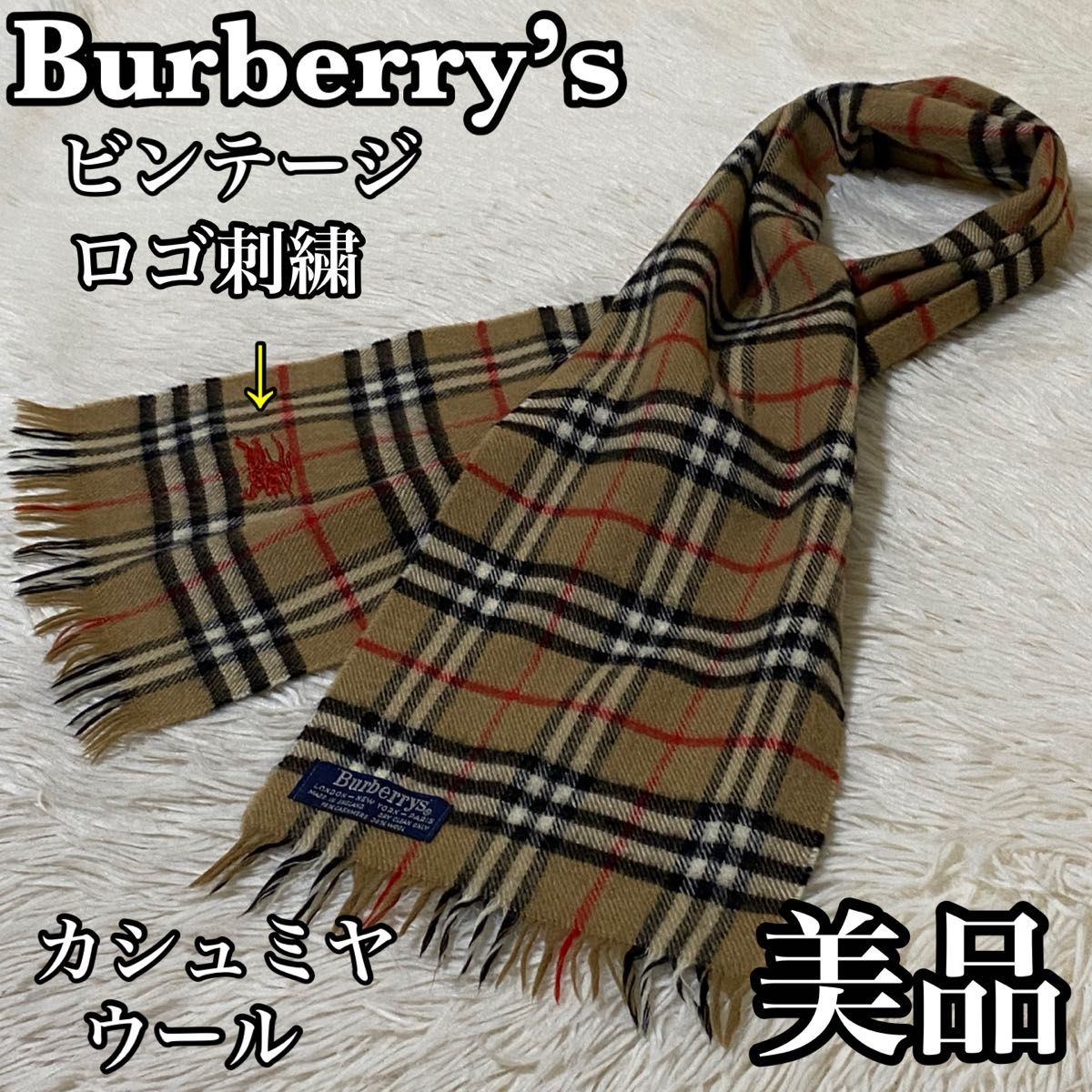 Burberry's バーバリー 100%ラムウール マフラー ノバチェック