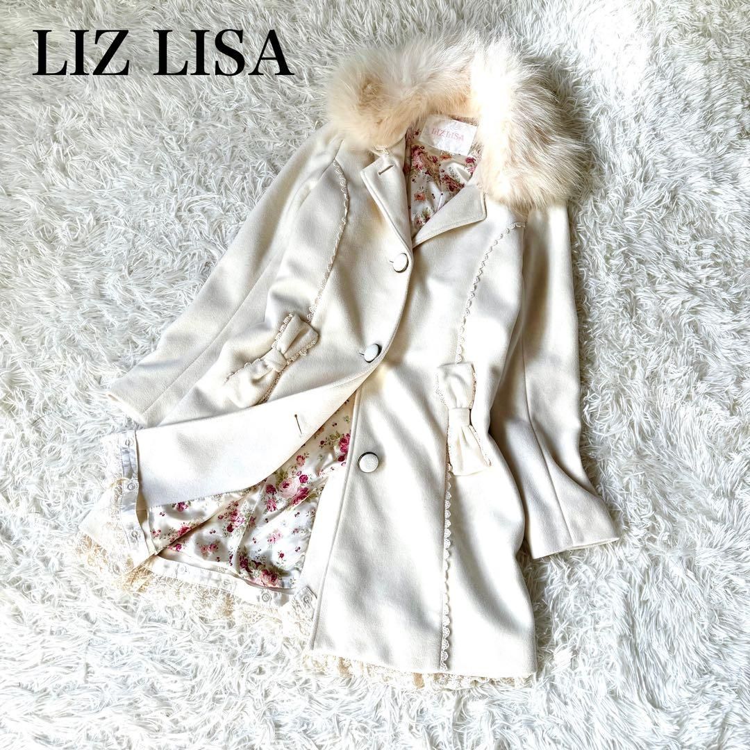 LIZ LISA ファー付きコート LIZ LISA(リズリサ) ファーフードリボンポケットコート レディース