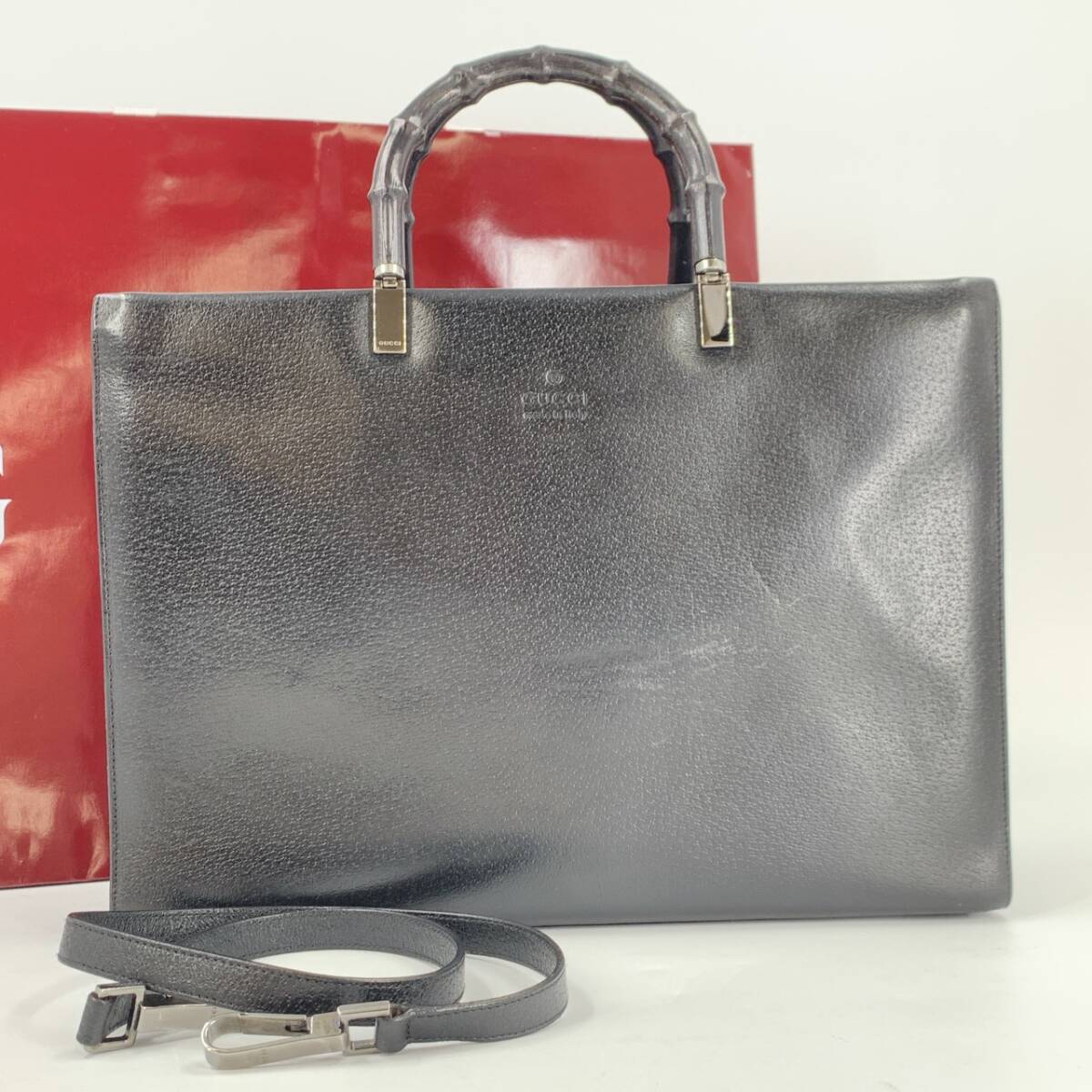 GUCCI バンブー ナイロン ハンドバッグ 2way ショルダーバッグ グッチ 