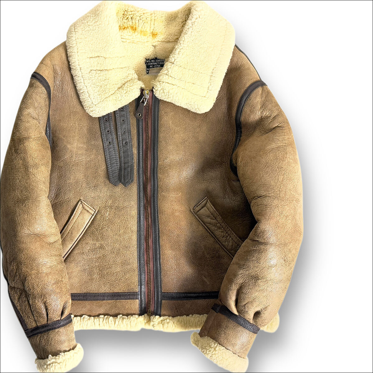 完売 ALPHA INDUSTRIES ブラウン B-3 XL ムートン フライトジャケット