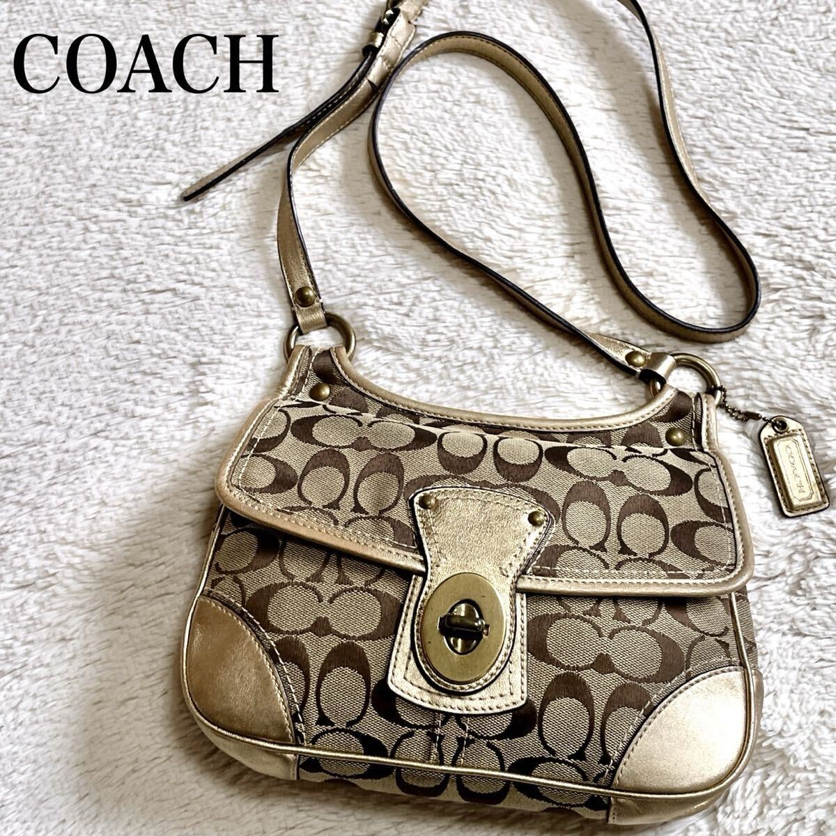 COACH コーチ シグネチャー ショルダーバッグ F50715 斜め掛け レザー
