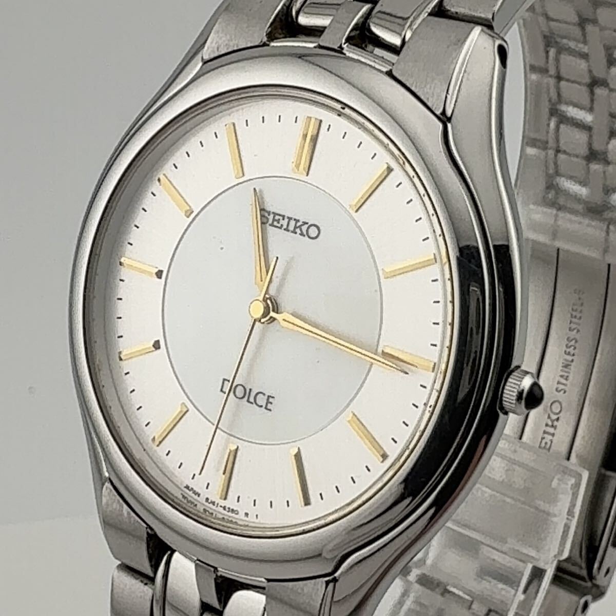 稼働 SEIKO Dolce 腕時計 シェル文字盤 クラシカル 新品電池 メンズ 