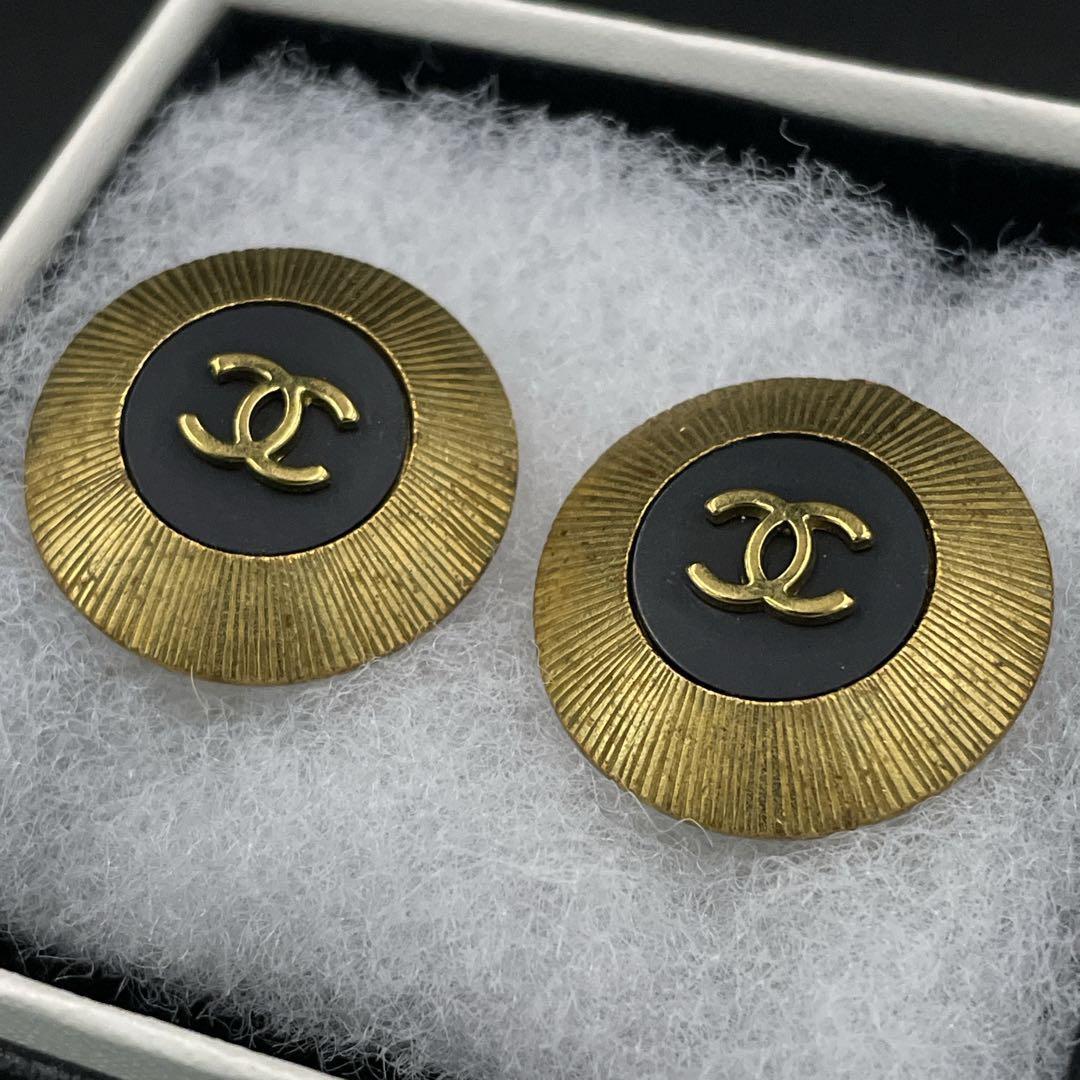 ヴィンテージ】極美品 CHANEL シャネル ココマーク スイング ピアス 
