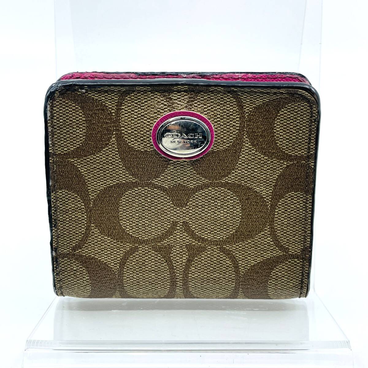 COACH コーチ シグネチャー 二つ折り財布 ブラウン レッド | Shop at