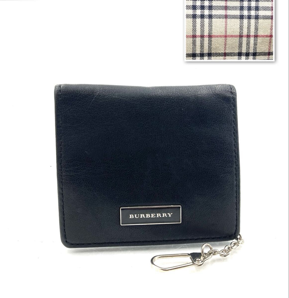 バーバリー BURBERRY キーケース ノバチェック 6連 レザー ブラック 黒