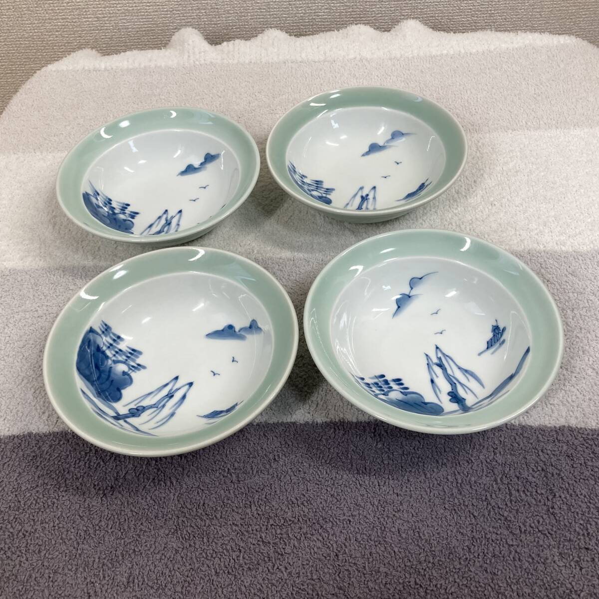 染付 山水画 飾り皿 大皿 和食器 陶器 レトロ | Shop at JDirectItems