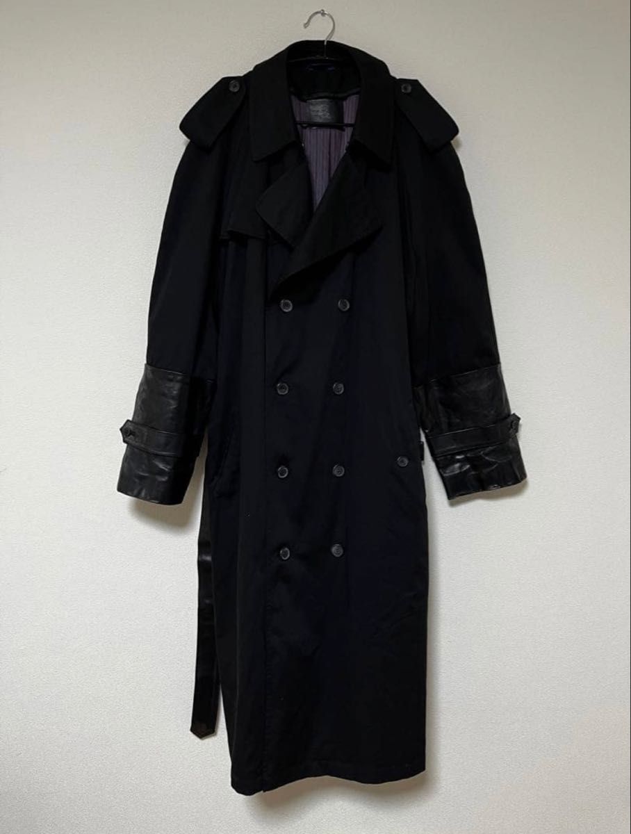 希少美品 レザートレンチコート 最高級牛革 ビンテージ 大きいサイズ