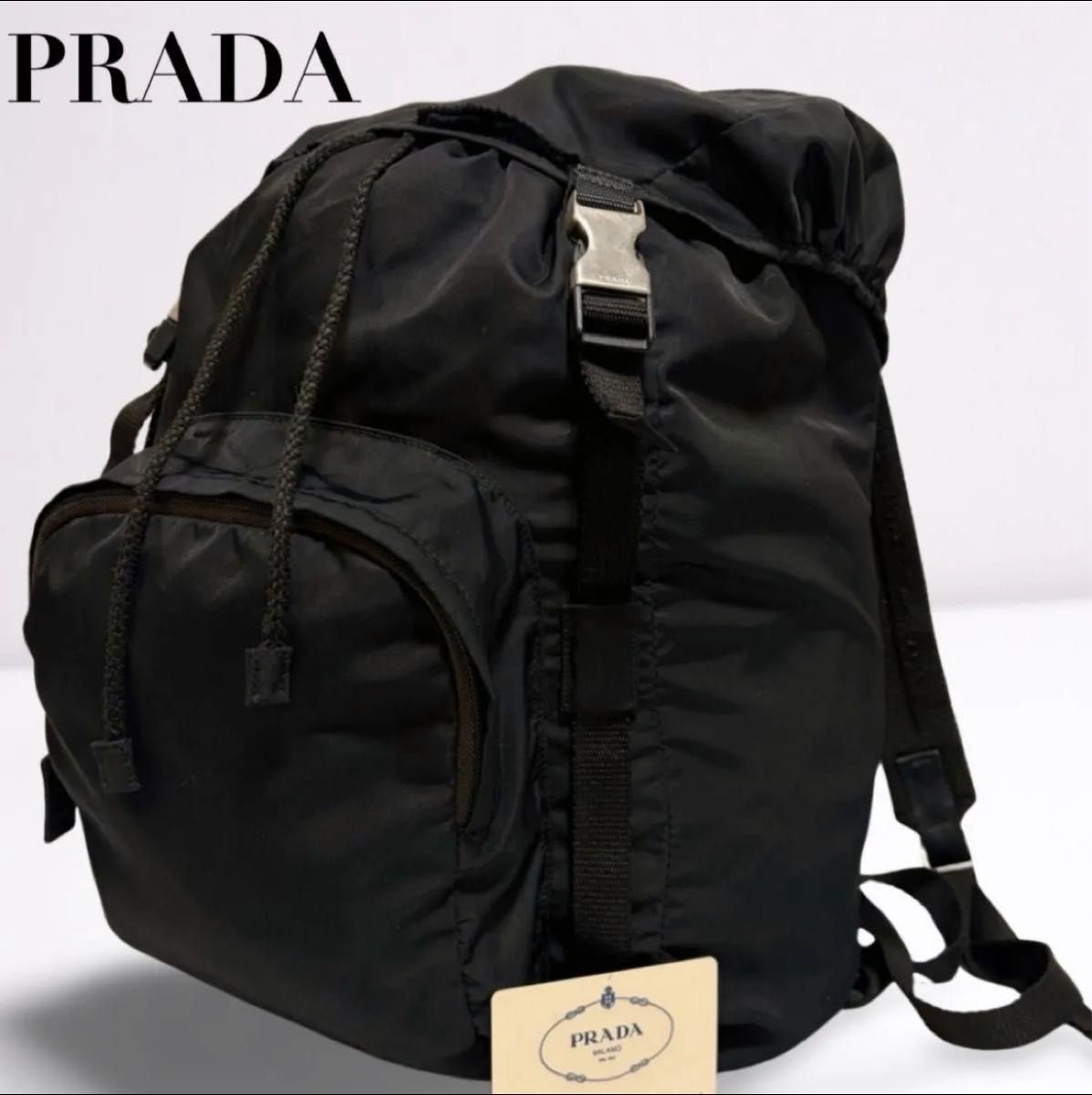 正規品 PRADA プラダリュックサックバックパック 三角ロゴブラック 黒