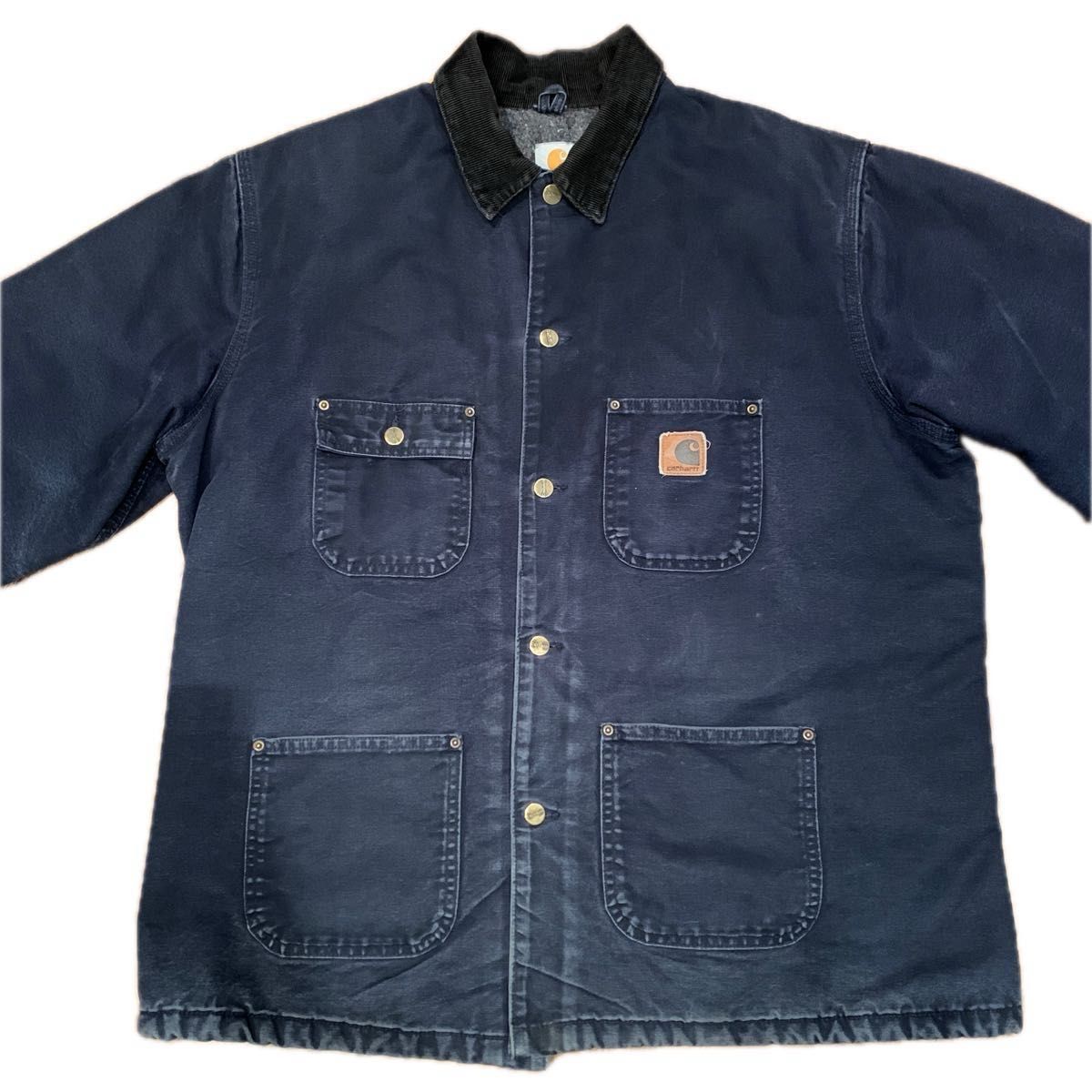 90s Carhartt デニム チョアコート カバーオールフェード 古着 ボロ