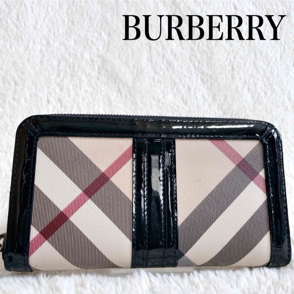 希少 BURBERRY 長財布 ノバチェック×花柄 ラウンドファスナー | Shop