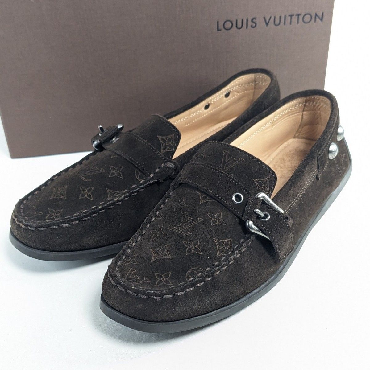 LOUIS VUITTON ルイヴィトン スエード ローファー フラットシューズ