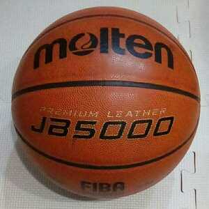使用品 バスケットボール 7号 天然皮革製 8面体「molten JB5000 B7C5000」(検)モルテン MIKASA ミカサ