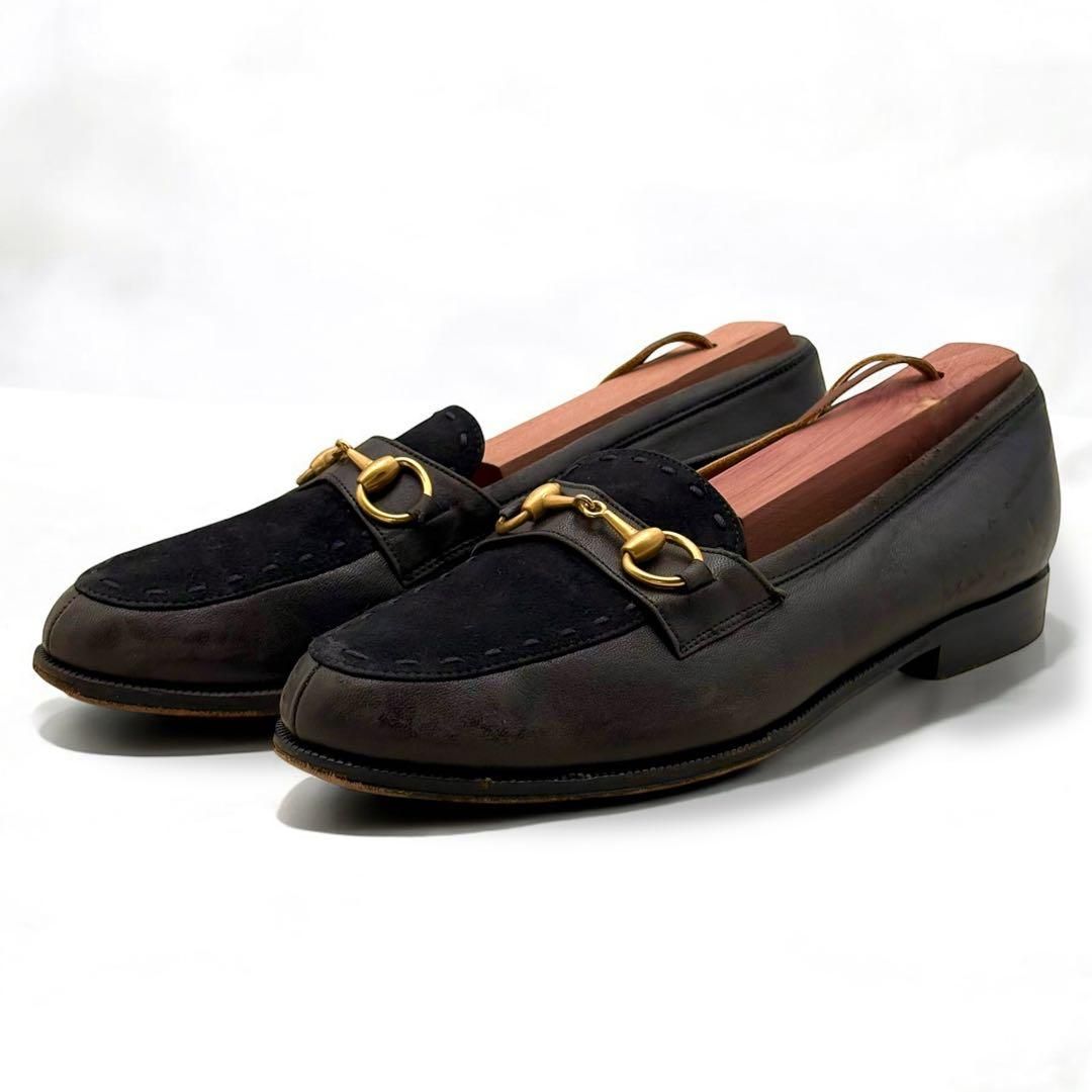 グッチ GUCCI ホースビット ローファー 黒 ゴールド 金具 34 1/2 C 
