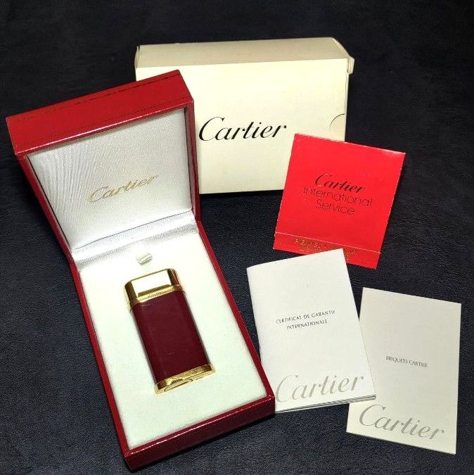 カルティエ must de Cartier ペンタゴンボルドーカラーガスライター 