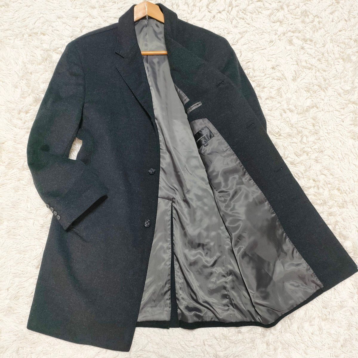 HILAND/ハイランド☆カシミヤ100％/最高級ステンカラーコート【メンズM