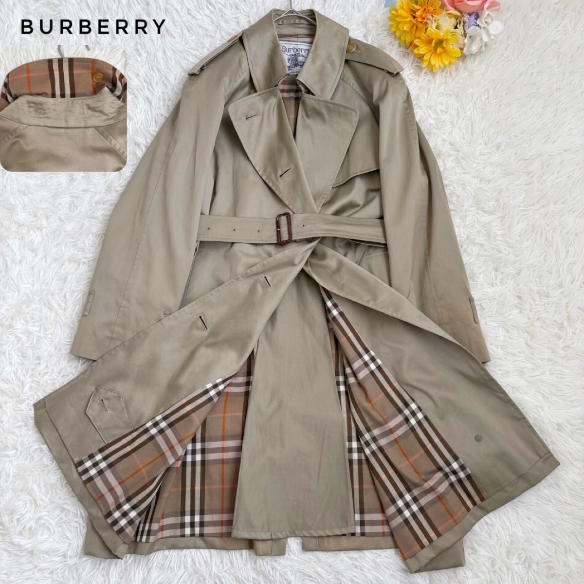 BURBERRY 超人気 金ボタン バーバリー ダブルフェイス ノバチェック