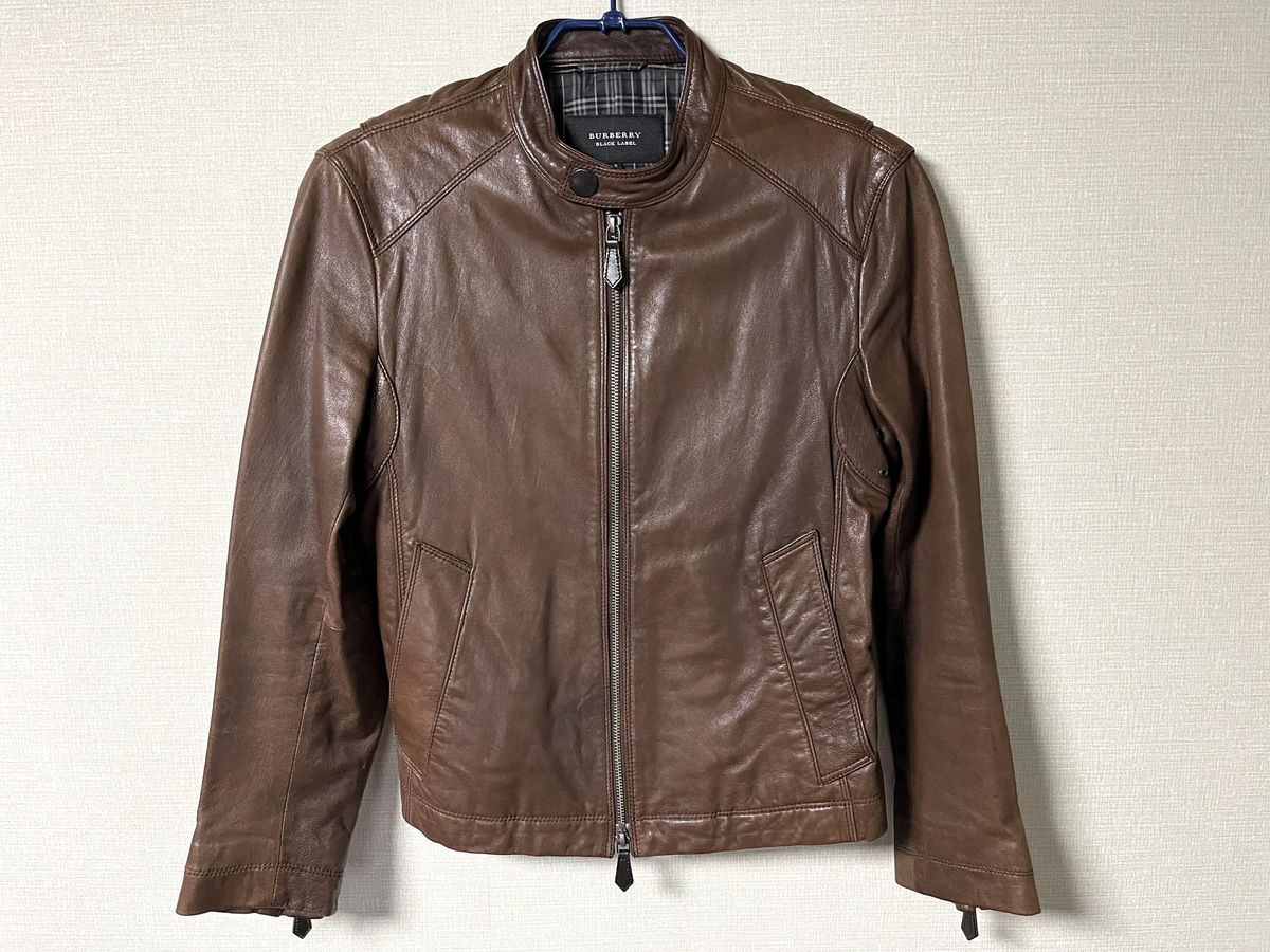 BURBERRY 本革 レザージャケット ノバチェック S〜Mサイズ BURBERRY バーバリー レザー 牛革 ジャケット メンズ ノバチェック S
