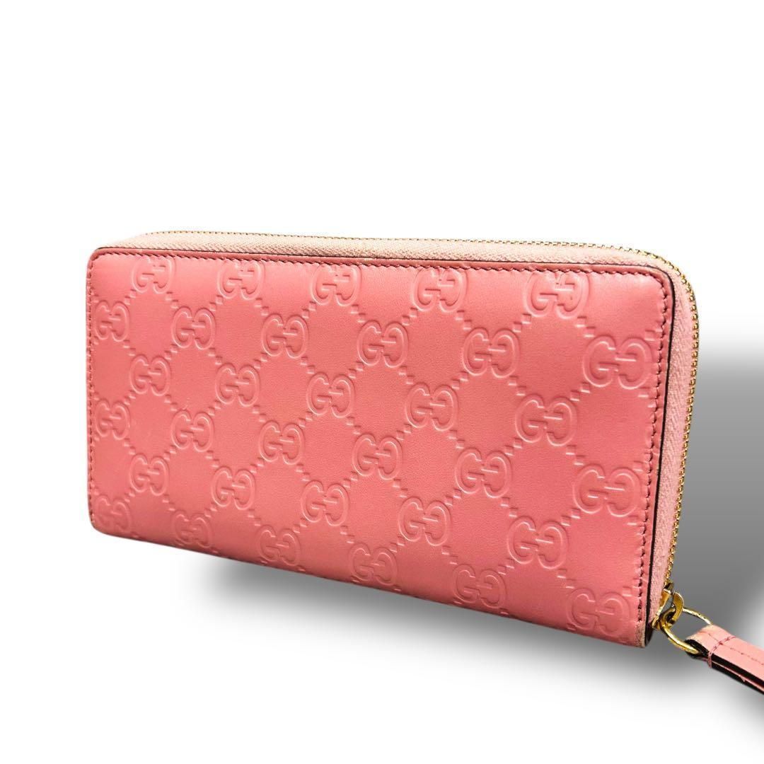 GUCCI グッチ シマ GG柄 ハートビット 長財布 ピンク系 | Shop at
