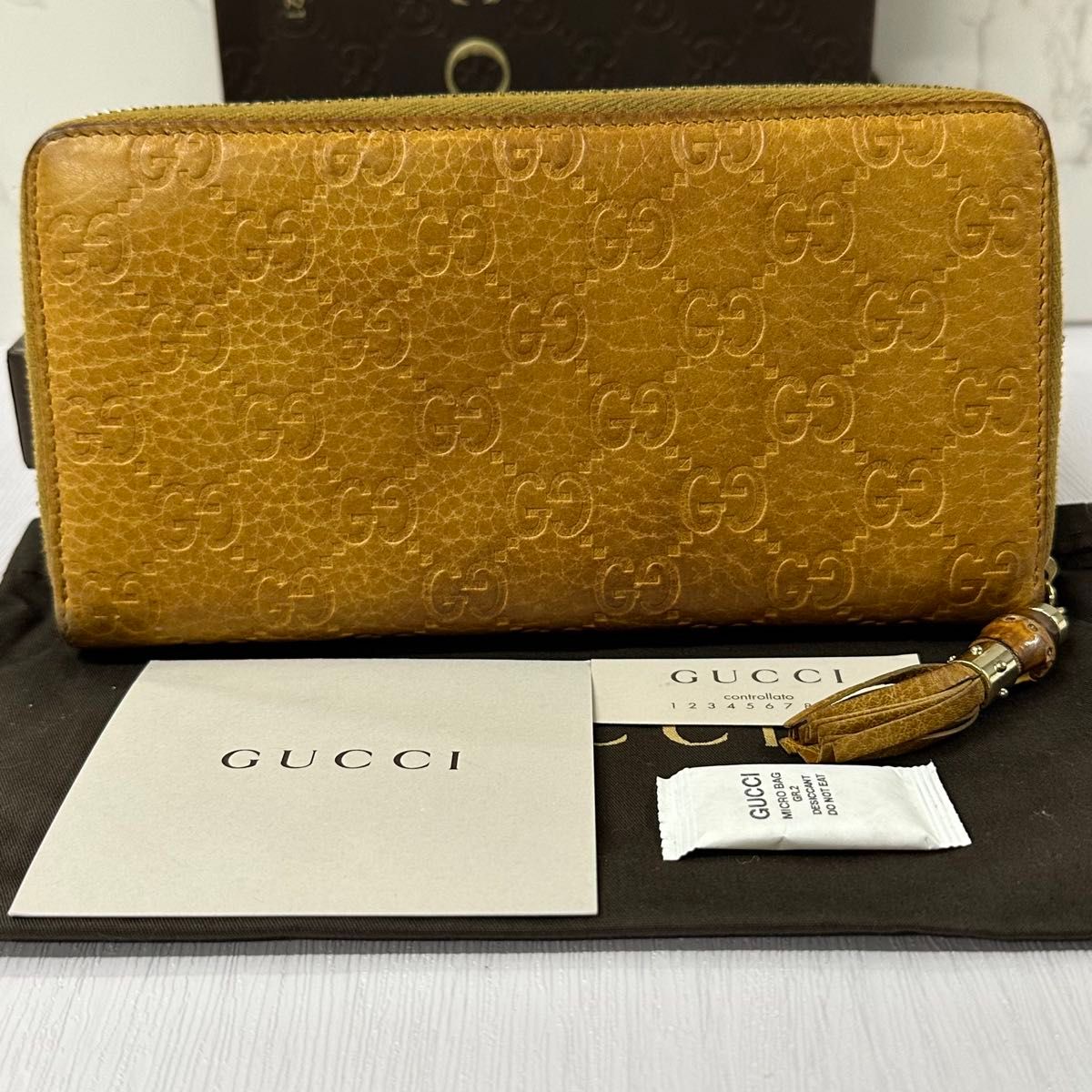 超良品‼️ グッチ GUCCI 財布 長財布 シマレザー ラウンドファスナー