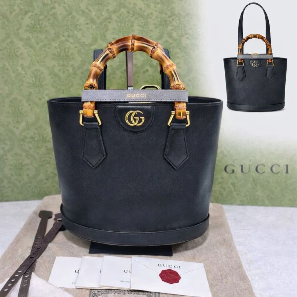 入手困難》GUCCI グッチ トートバッグ バンブー レザー ショッパー 
